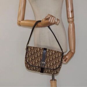 Pre- Love Brown Monogram Canvas Crossbody Bag with Dark Brown Leather Trim